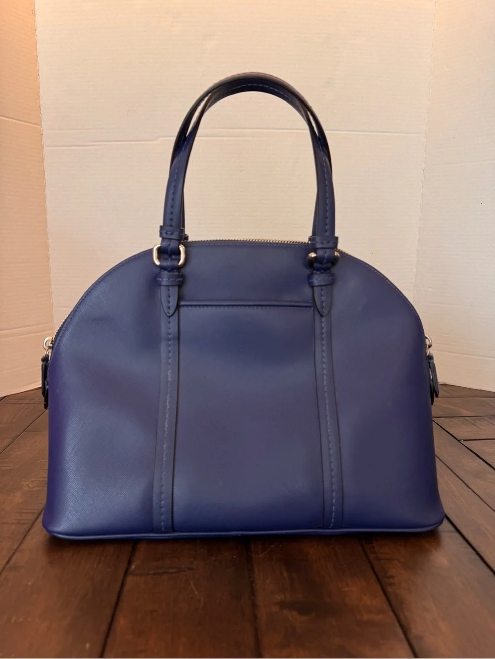 Coach Peyton Cora Domed Satchel Porcelain Blue Saffiano Leather Gold Hardware